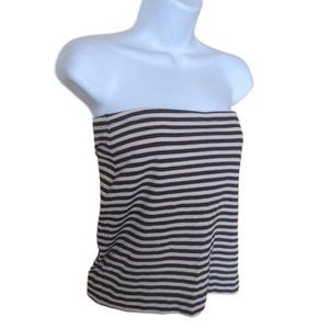 --- Beige and Black Tube Top - Boob Tube Size Small